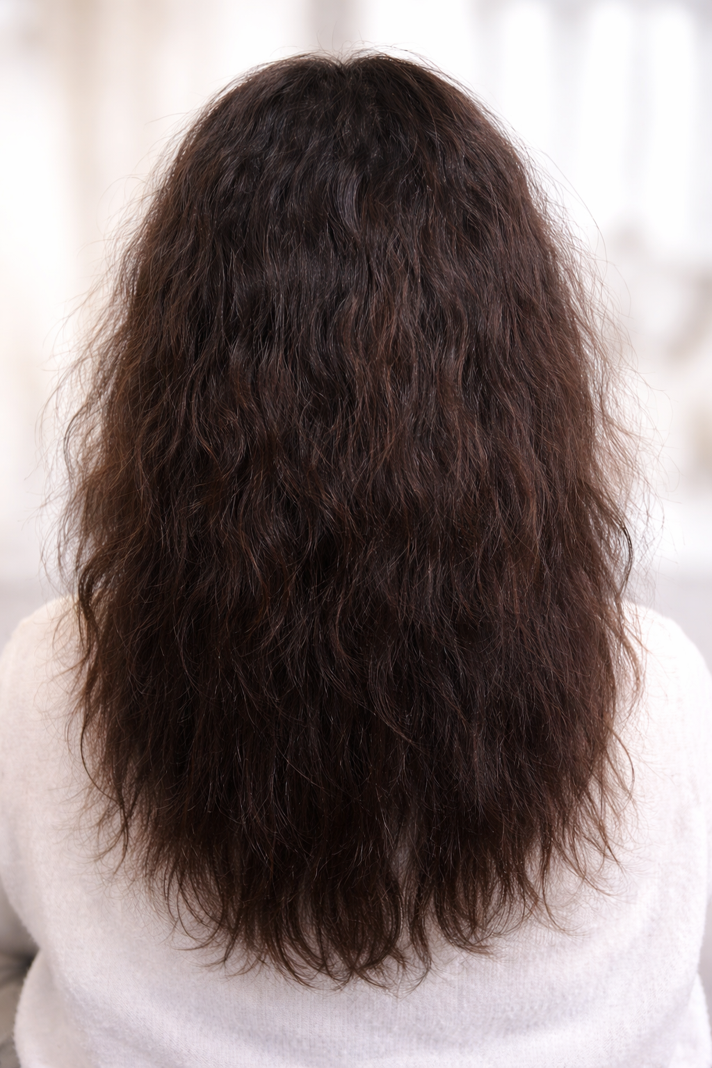 Cabello con frizz antes del alisado japonés