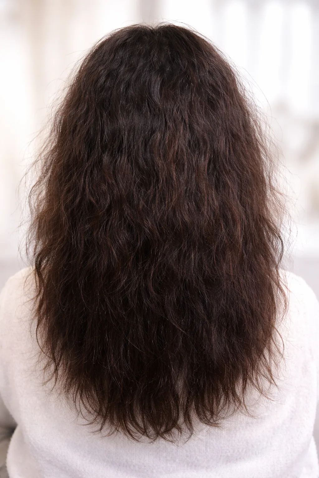 Cabello con frizz antes del alisado japonés
