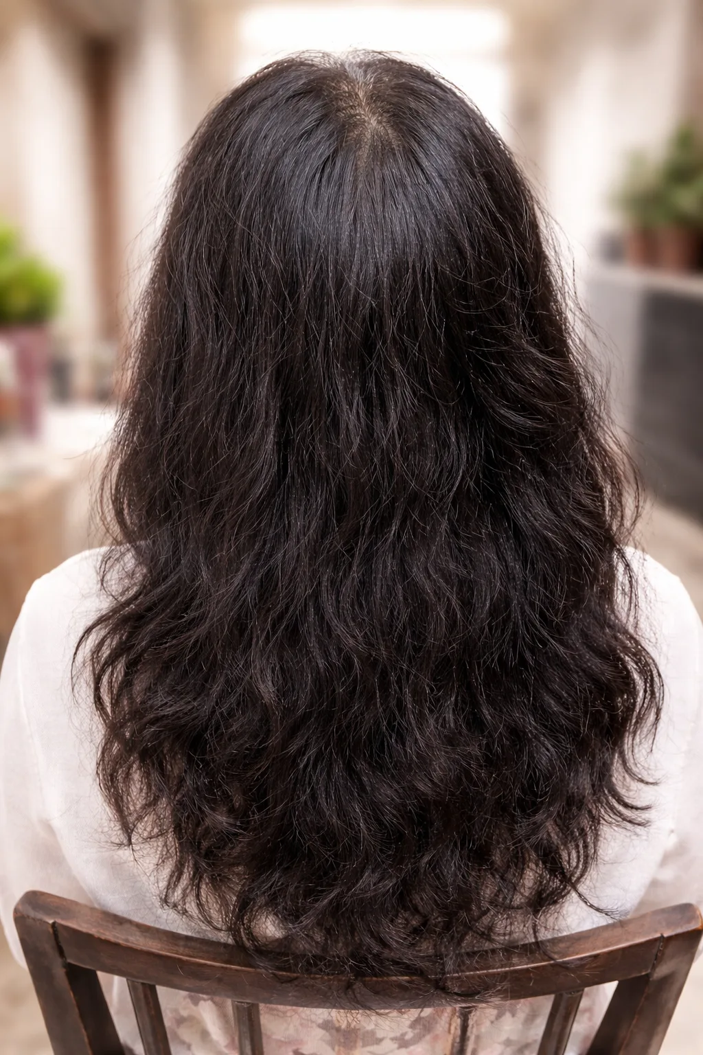 Antes de alisado espejo en Flores CABA cabello sin brillo