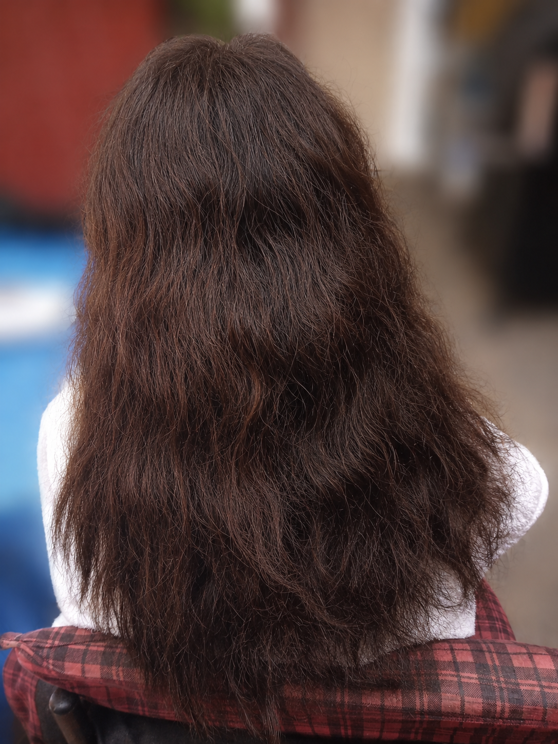 Antes de nanoplastia capilar cabello con frizz en Flores CABA